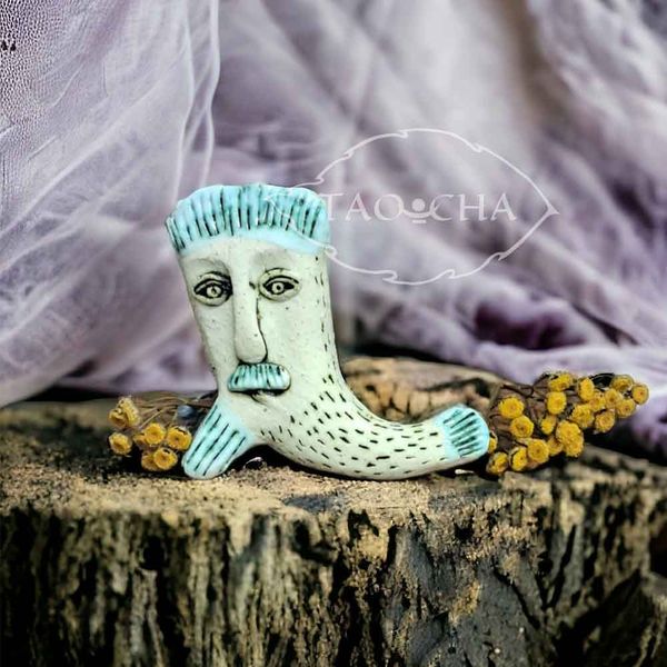 Керамічна фігурка для медитації "Рибка-рибалка" gf019 фото